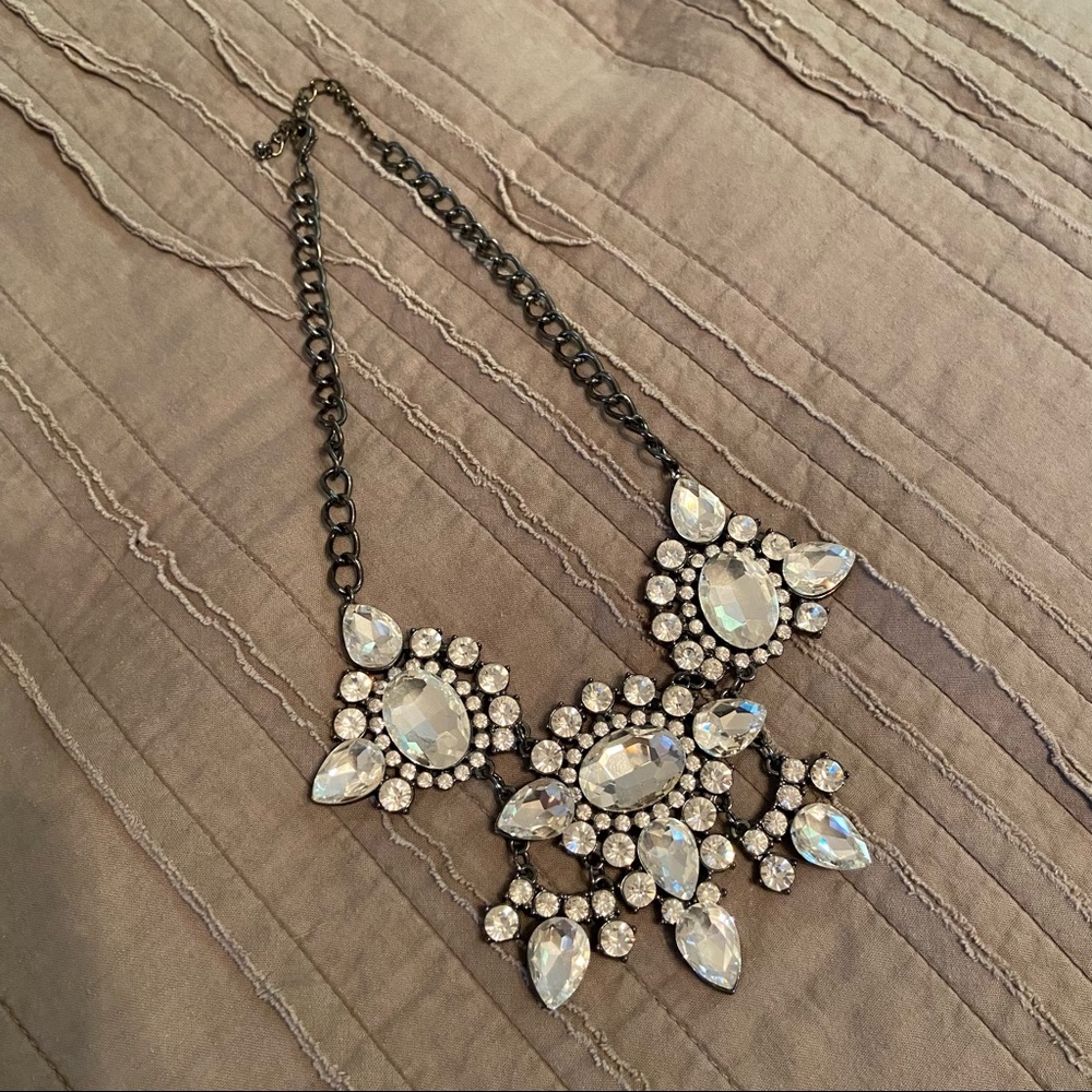 Large Vintage Style Diamond Statement Necklace